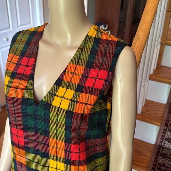 Vintage 1960s Bill Atkinson Glen of Michigan Jr. Retro Style Plaid Lined Dress - Picture 9 of 16